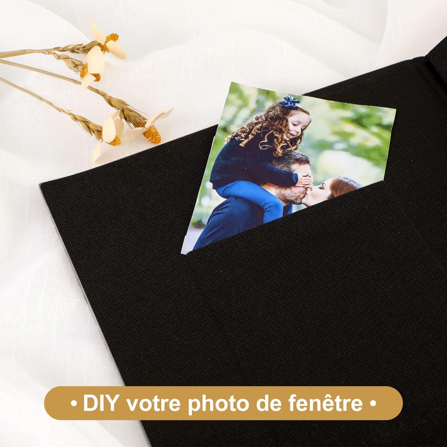 Großes Fotoalbum 10x15 XXL Leinen Einsteckalbum für Hochformat Fotos Grau