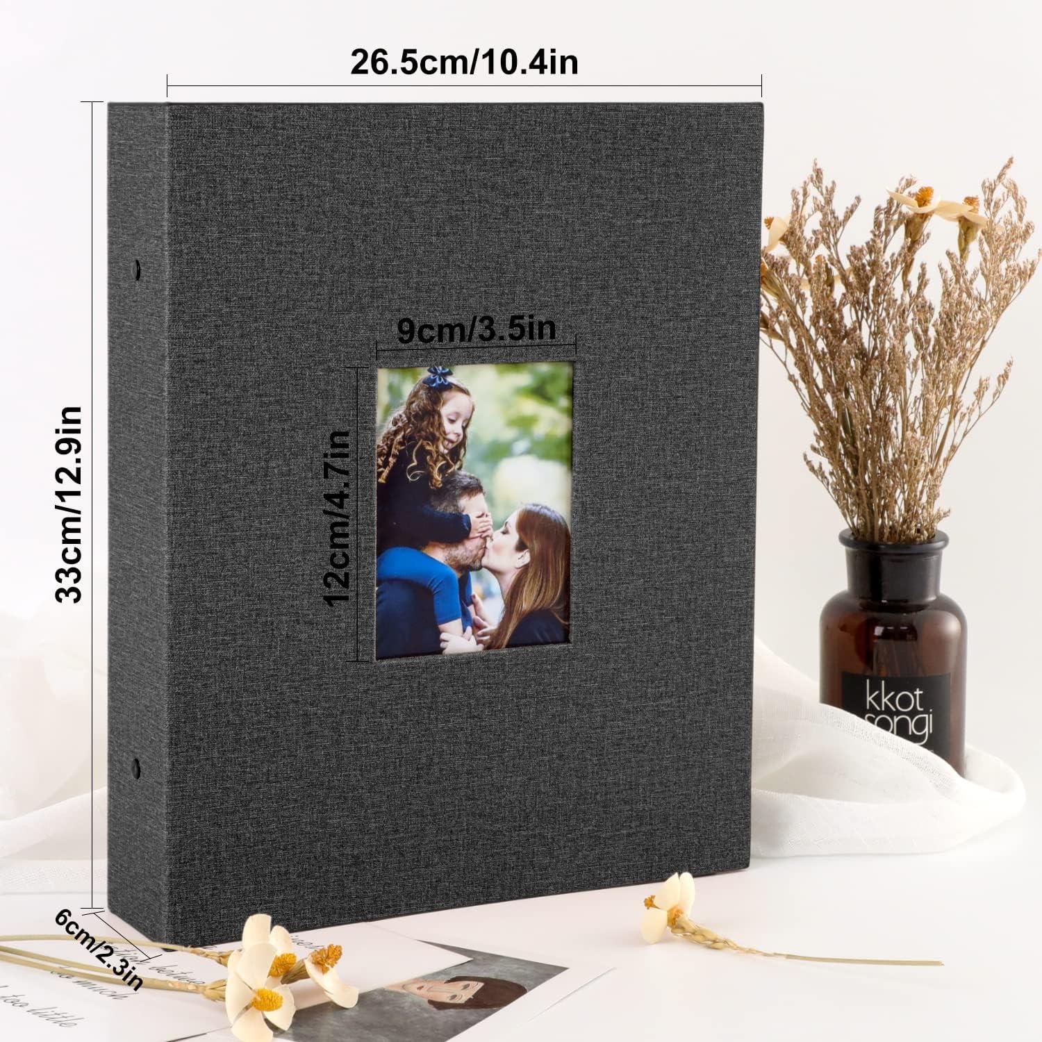 Großes Schwarz Fotoalbum 10x15cm Leinen Einsteckalbum 250