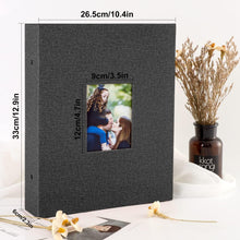 Großes Schwarz Fotoalbum 10x15cm Leinen Einsteckalbum 250