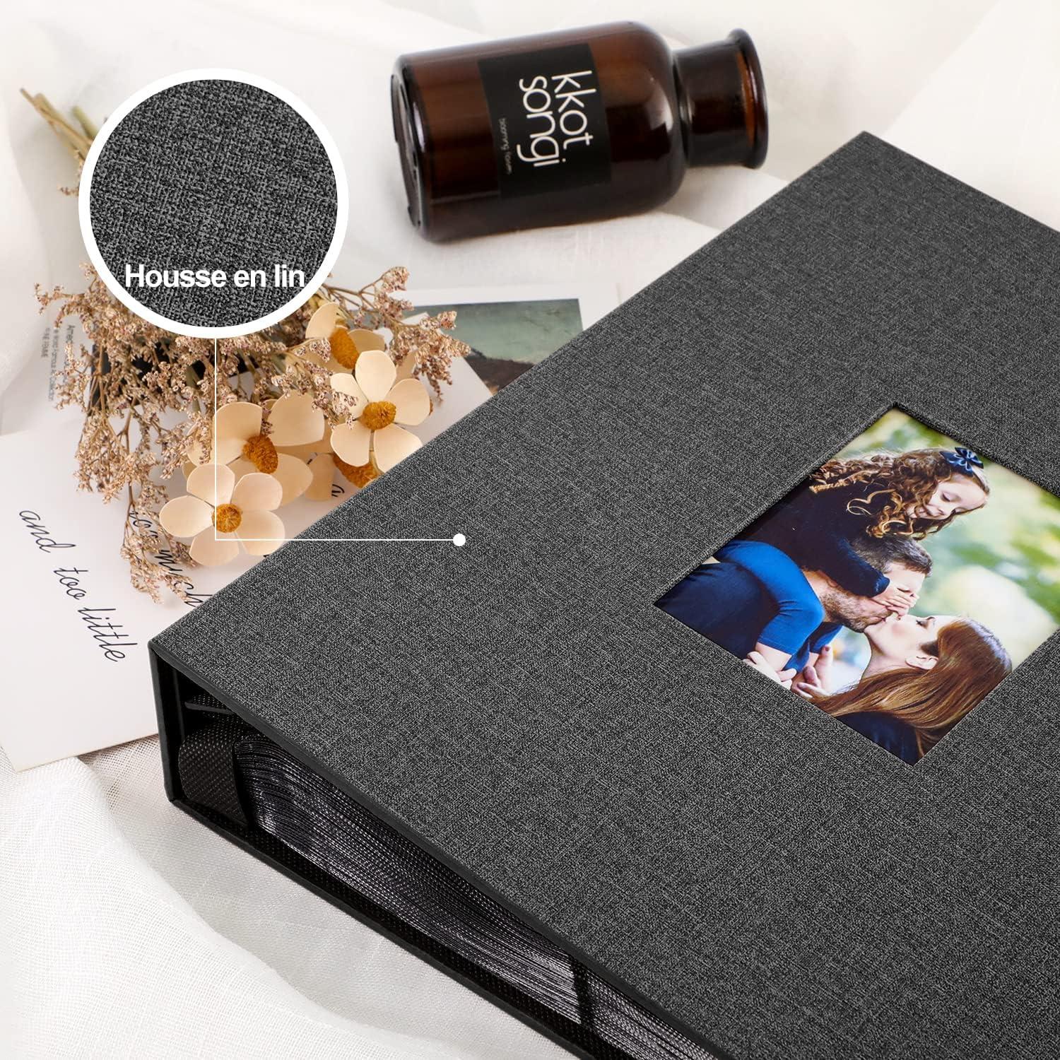 Fotoalbum 10x15 Schwarz Leinen XXL Einsteckalbum 1000 Fotos