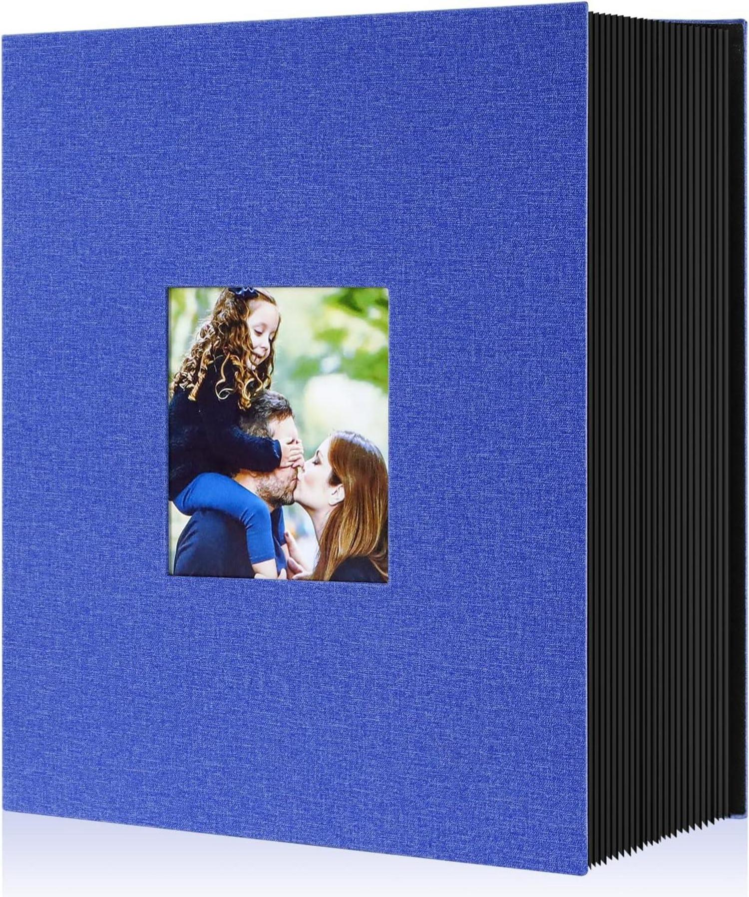 XXL Fotoalbum Leinen Einsteckalbum 1000 Fotos 10x15 Blau