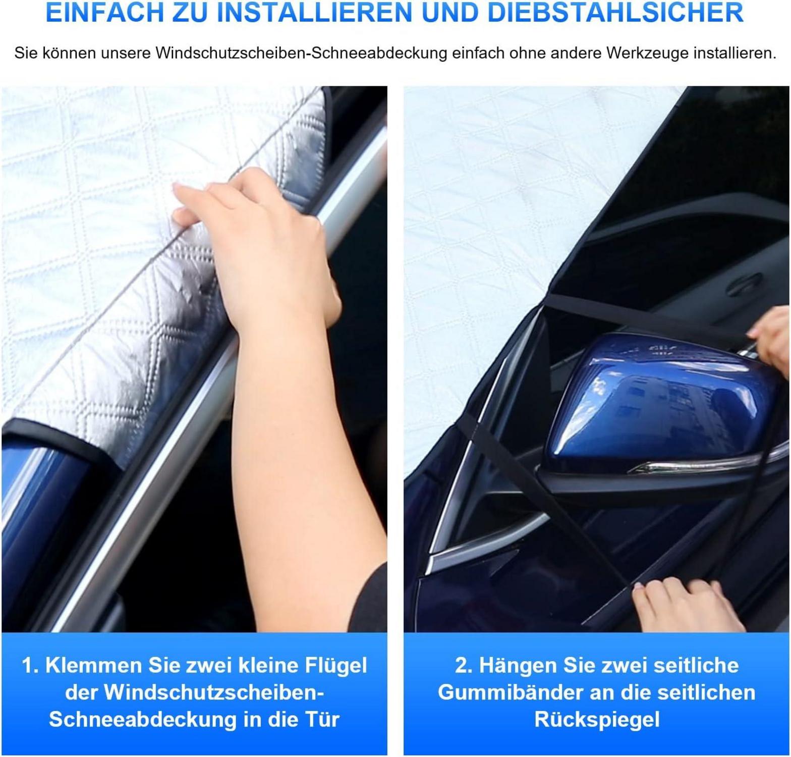 Autoscheibenabdeckung Karvipark Sommer Winter Sonnenschutz Magnet 155x124cm