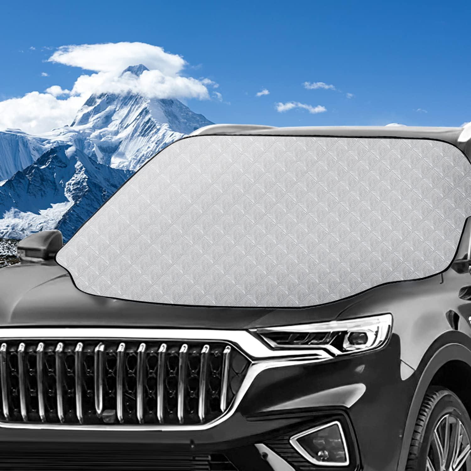Karvipark Frontscheibenabdeckung Sommer/Winter Sonnenschutz Auto Magneten 155×124 cm