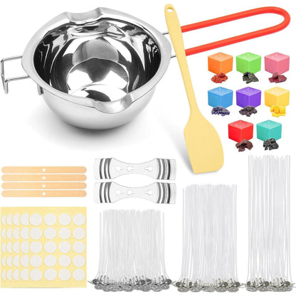 XL Kerzen Selber Machen Set Schmelztopf 200 Dochte 8 Farben