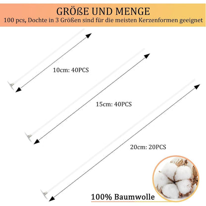 XL Kerzen Selber Machen Set Schmelztopf 200 Dochte 8 Farben