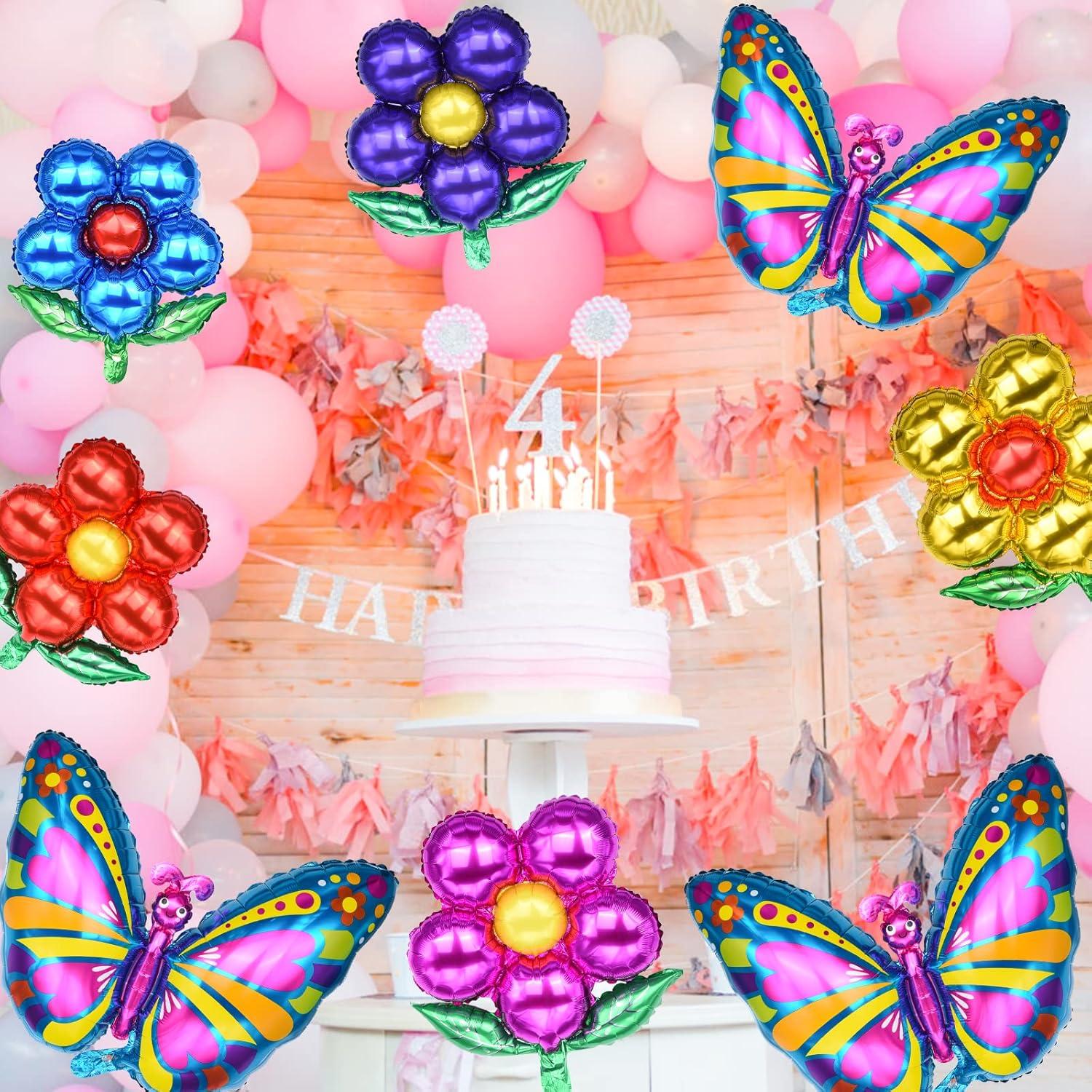 12er Set Schmetterlings Folienballons Kindergeburtstag Luftballons Mädchen