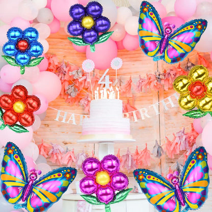 12er Set Schmetterlings Folienballons Kindergeburtstag Luftballons Mädchen