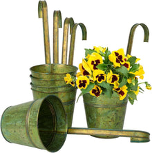 Hängende Blumentöpfe Vintage-Design verzinktes Metall 6er Set