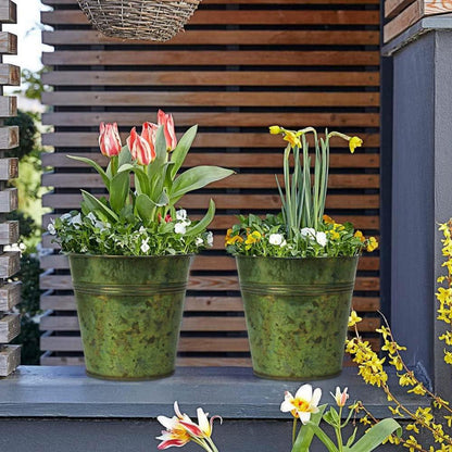 6er Set Hängende Blumentöpfe für Balkon und Garten aus verzinktem Stahl