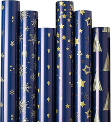 Recycelbares Weihnachtsgeschenkpapier, 10 Blatt, 6 Designs - 100 x 43