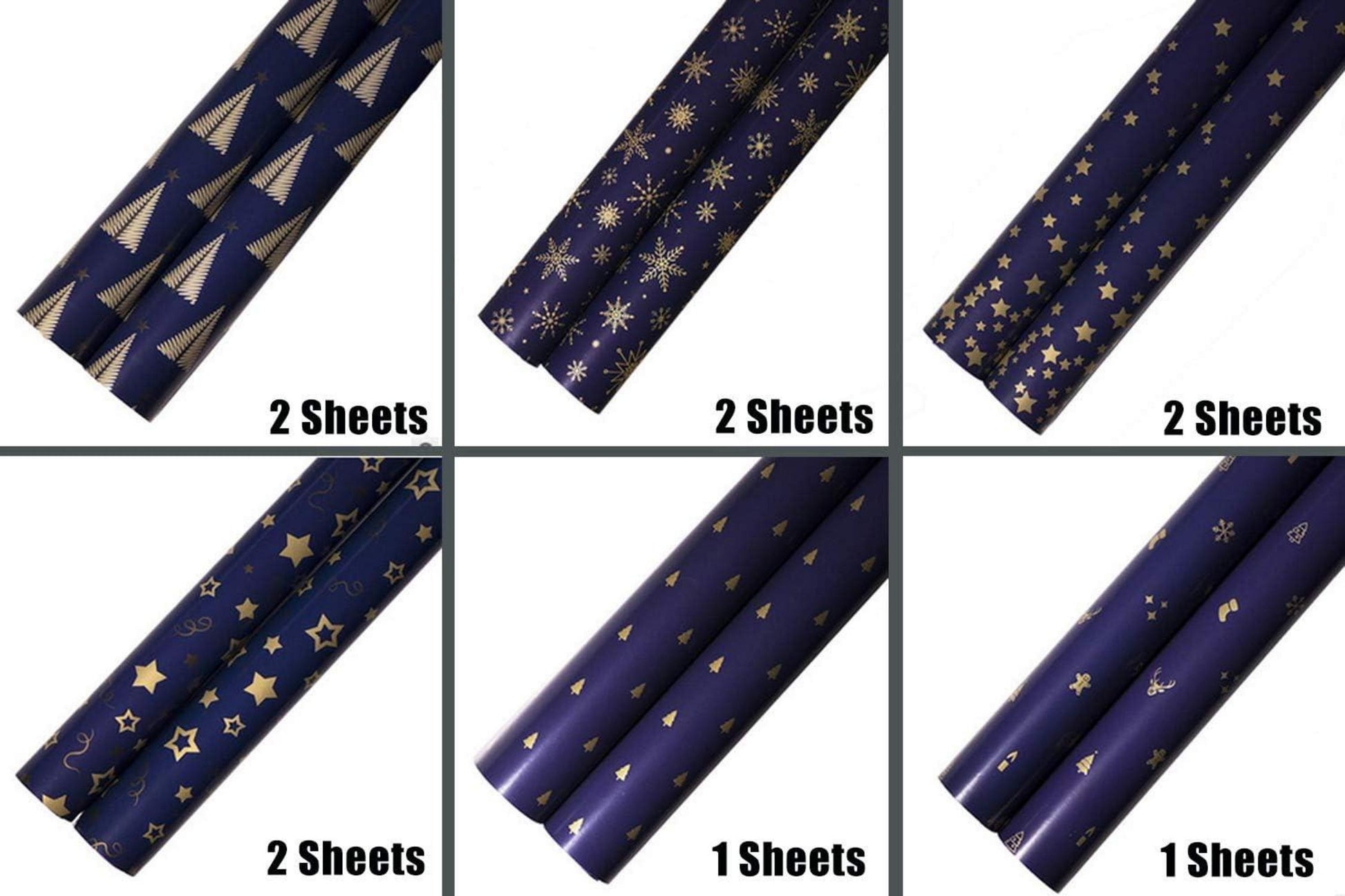 Recycelbares Weihnachtsgeschenkpapier 10 Blatt 100x43 cm 6