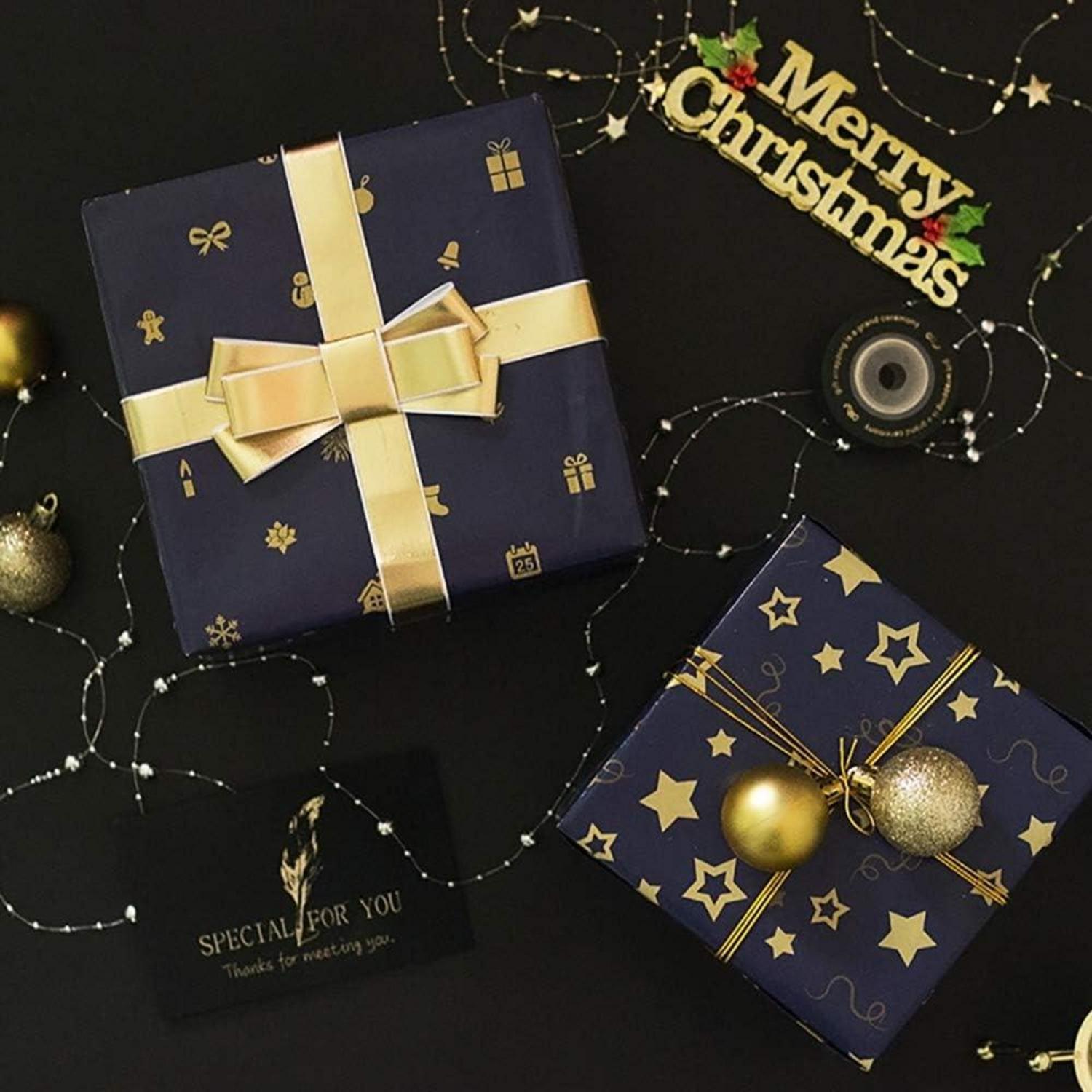 Recycelbares Weihnachtsgeschenkpapier, 10 Blatt, 6 Designs - 100 x 43