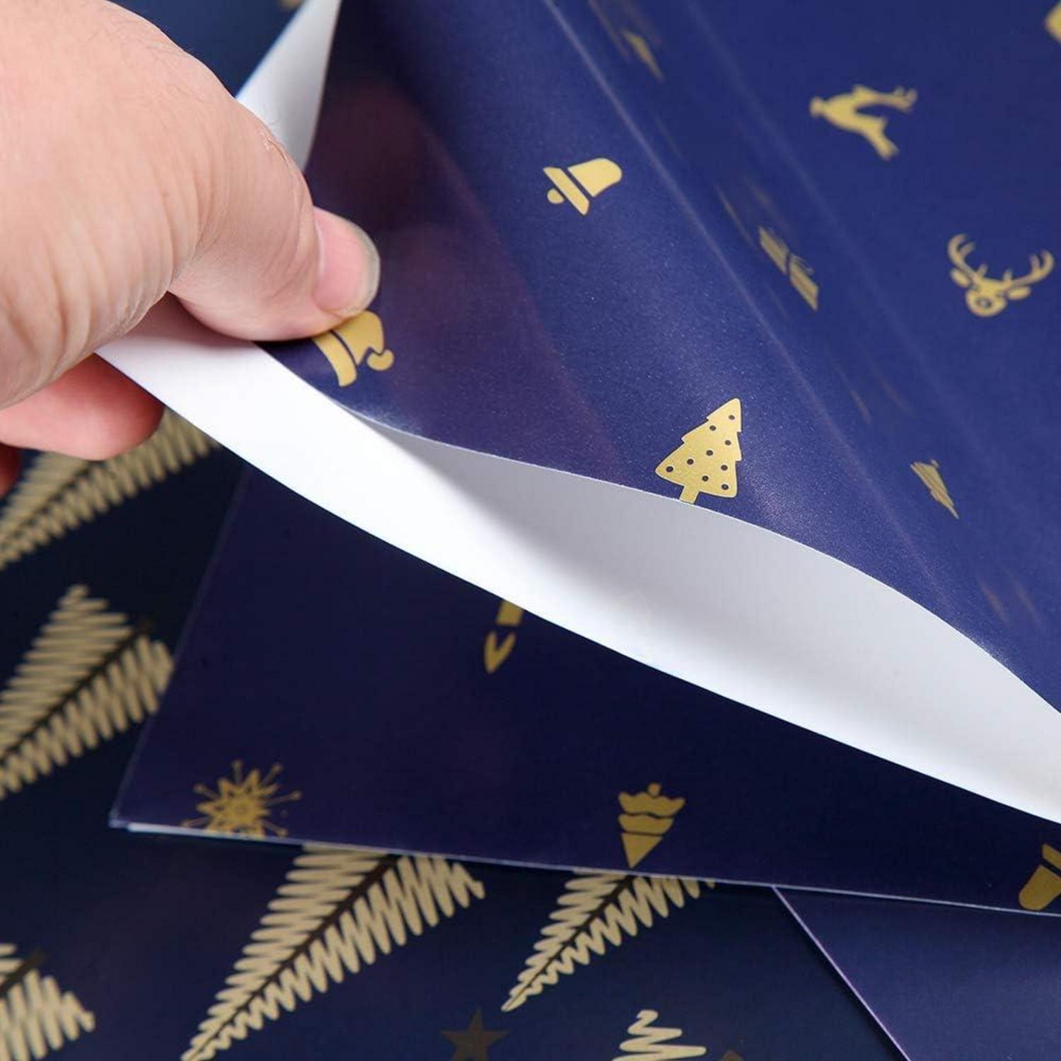 Recycelbares Weihnachtsgeschenkpapier 10 Blatt 6 Designs 100x43 cm