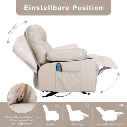 Fantasylab Relaxsessel mit Massage- und Wärmefunktion, USB-Ladeanschluss