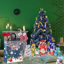 Weihnachts-Tragetaschen 5er Set 30x12x40cm blau Santa