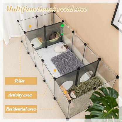 Laufstall mit Spielloch-Design für Kleintiere 156x65x42cm