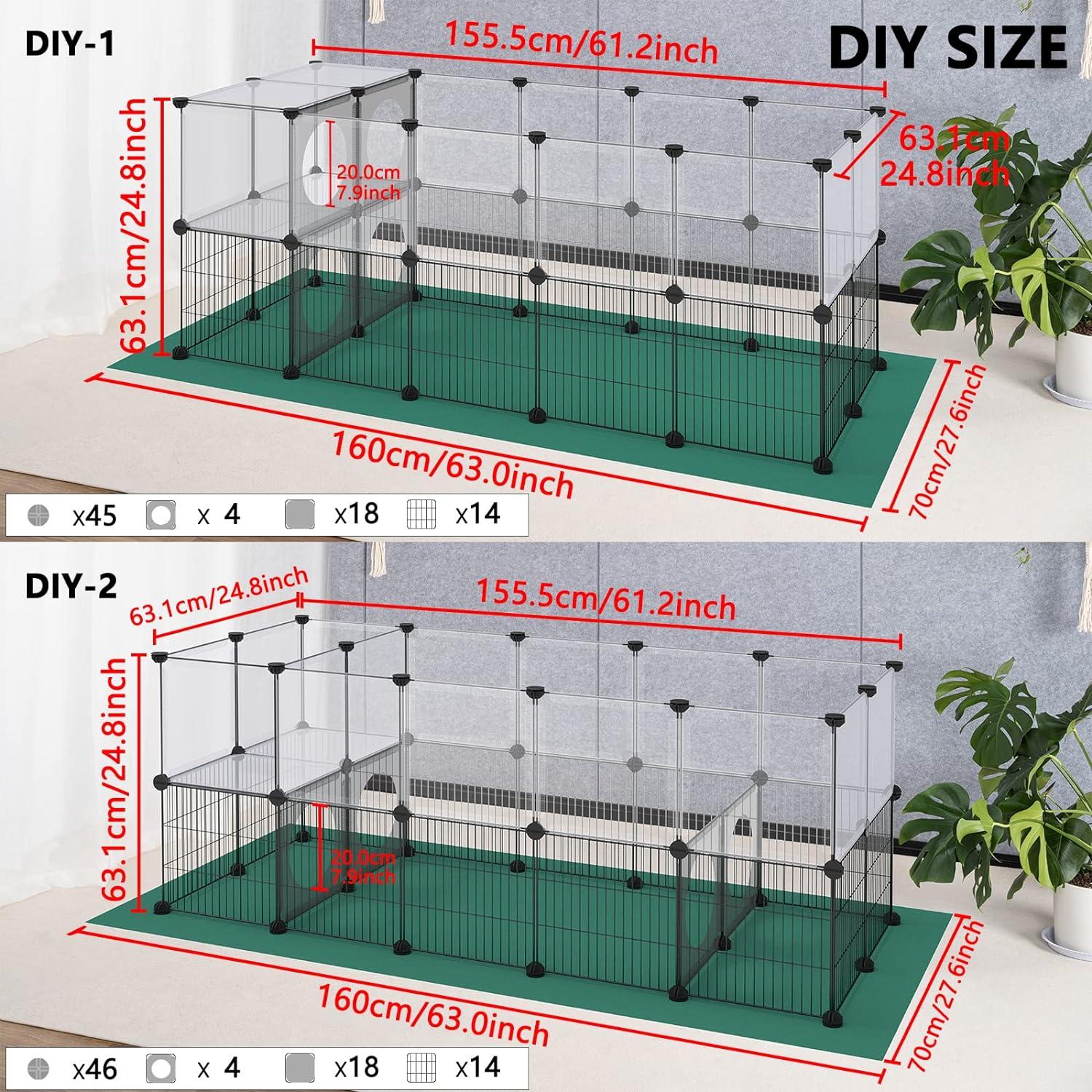 Laufstall Kleintiere 63cm Höhe Oxford-Matte Haustier-Übungszaun
