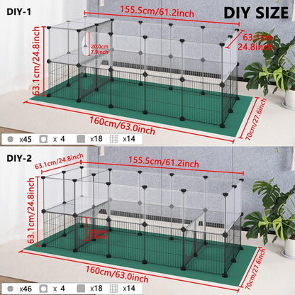Laufstall Kleintiere 63cm Höhe Oxford-Matte Haustier-Übungszaun