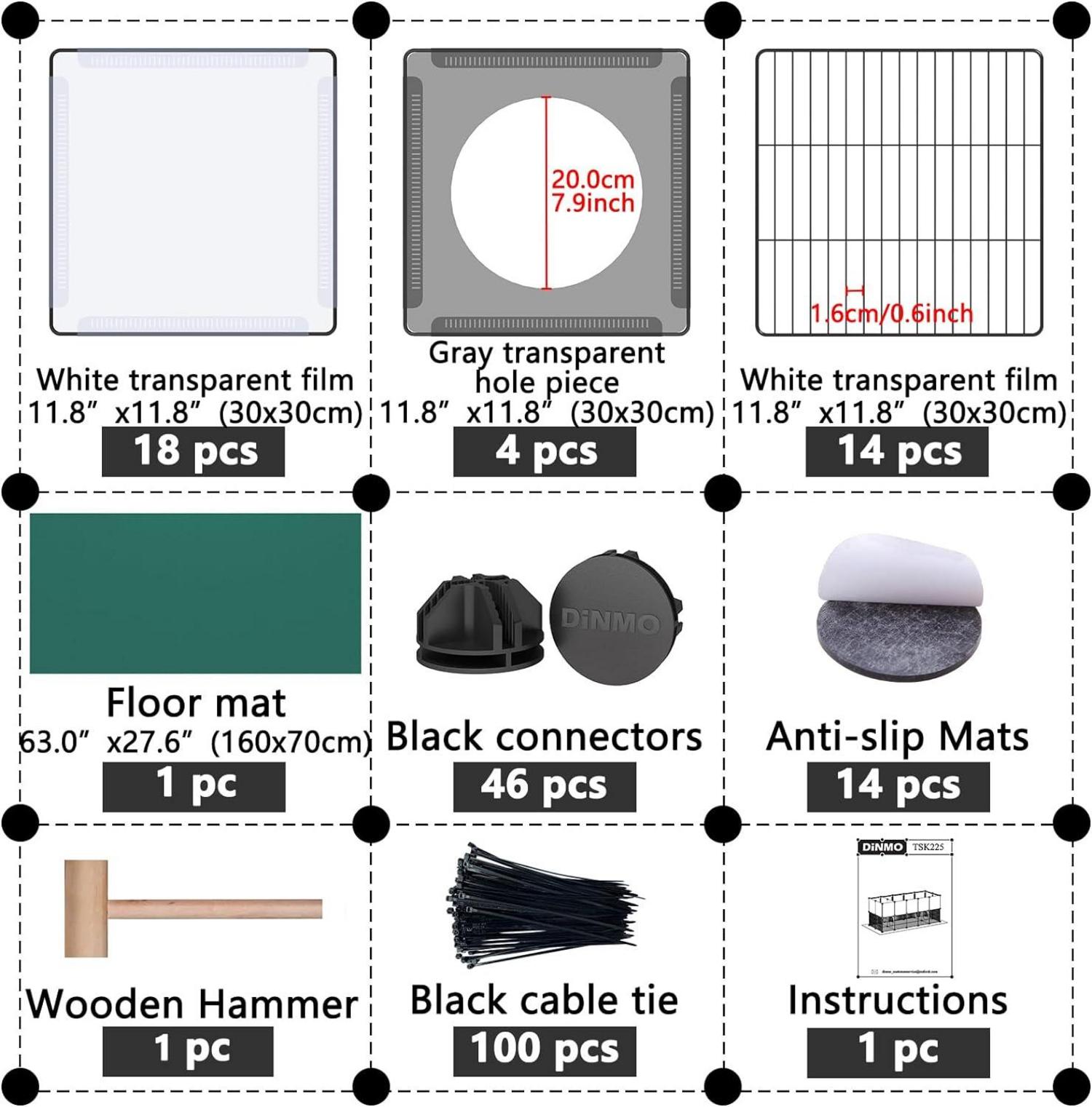 Laufstall für Kleintiere 63cm Höhe Oxford-Matte- Haustier-Übungszaun