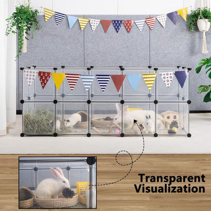 DINMO Meerschweinchenkäfig DIY Kaninchen Hasen Igel 155x63x63 cm