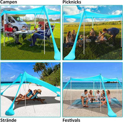 Strandzelt UV Schutz Sonnensegel 3x3m Outdoor Camping Angeln