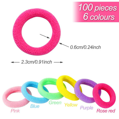 100 Mini Haargummis Mädchen Baby Elastische Zopfgummi Set