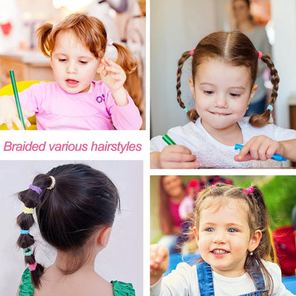 100 Stück Mini Haargummis Mädchen Baby Nahtlose Zopfgummi Set