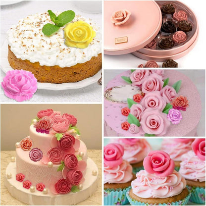 Rosen Fondant Silikon Formen Set – 7 Stück 3D Blumen für Kuchen