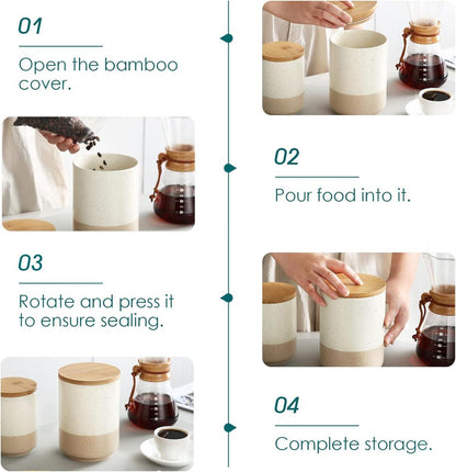 Keramik Vorratsdosen Luftdichten Deckel 2200 1120 550 ml Beige