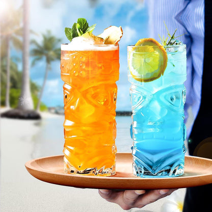 Tiki Longdrinkgläser 6er Set 400ml Lustige Cocktailgläser