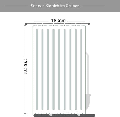 Duschvorhang 180x200 Anti-Schimmel Wasserdicht grüne Blätter Polyester