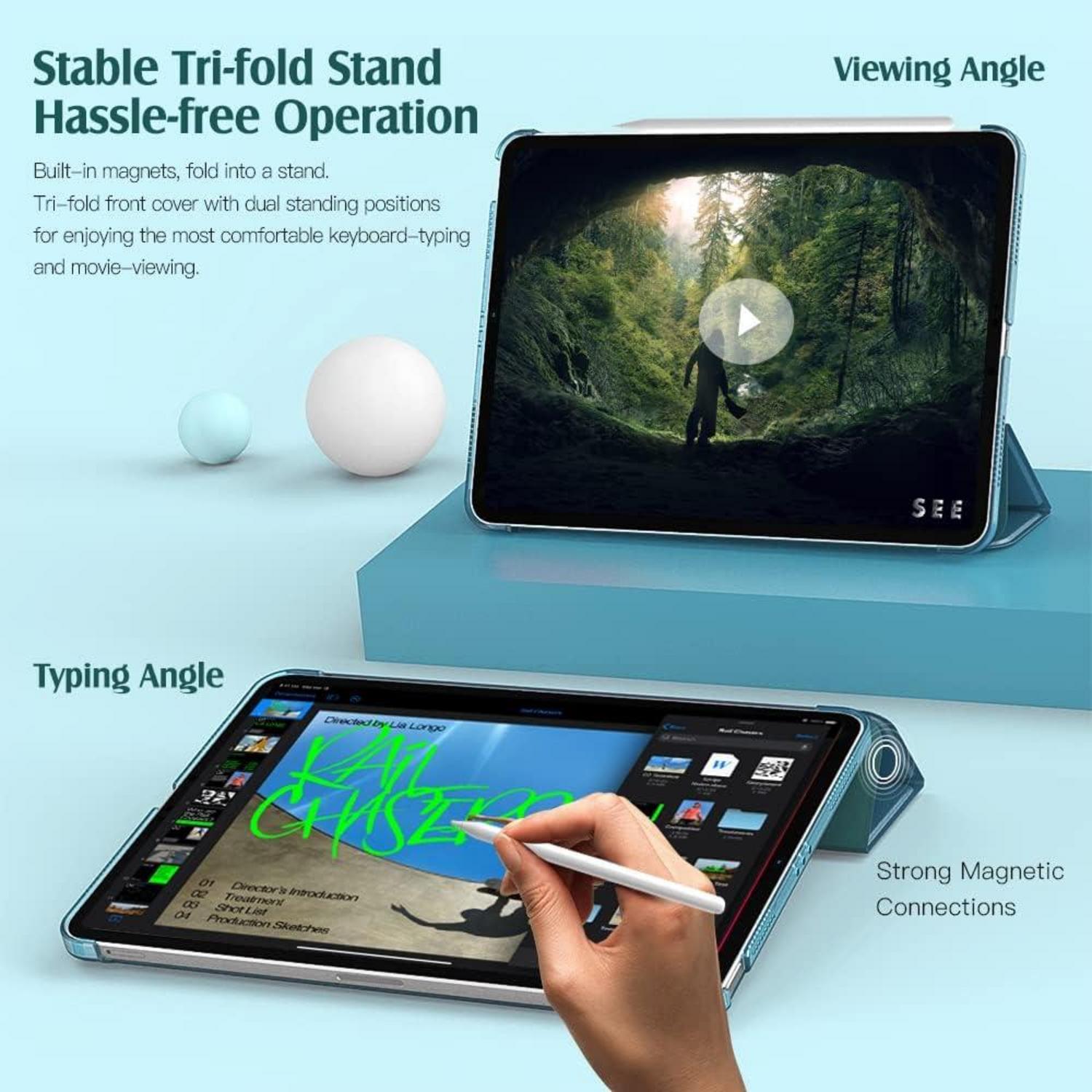 TiMOVO iPad Air 11 Zoll Hülle 2024 Schlank Schutzhülle Transparent