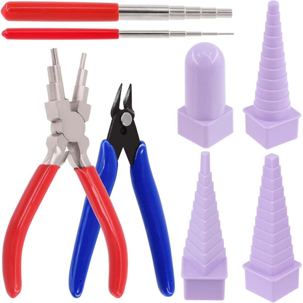 Schmuckherstellungs-Set: 8-teiliges Drahtwickel-Werkzeug mit Zangen und Quilling-Bordüren