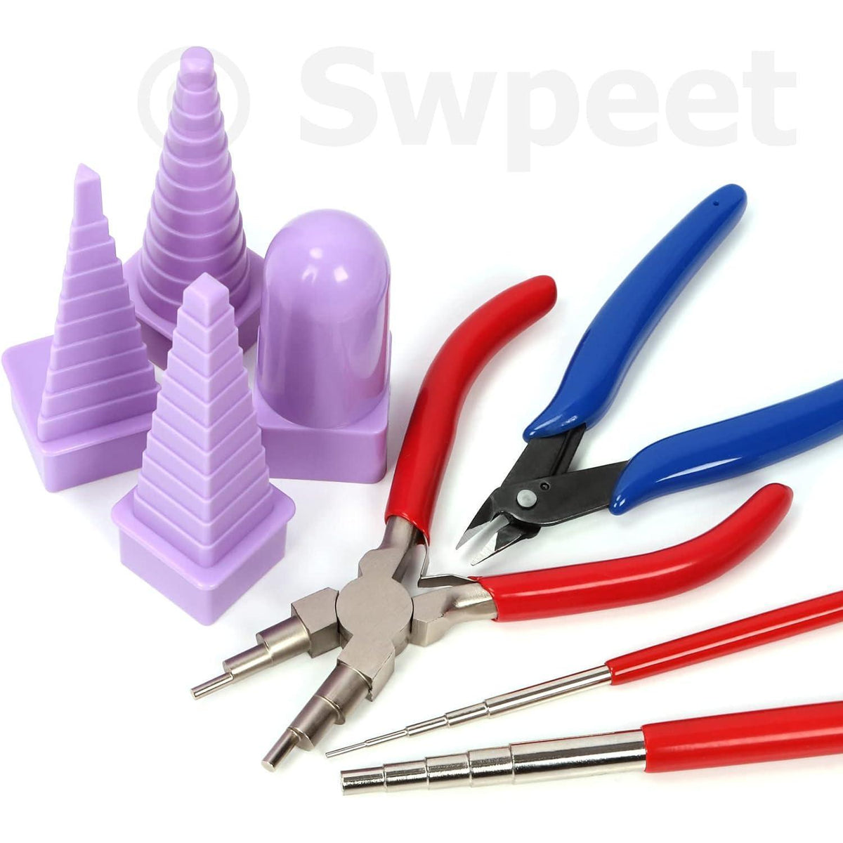 Schmuckherstellungs-Set: 8-teiliges Drahtwickel-Werkzeug mit Zangen und Quilling-Bordüren