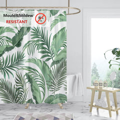 Duschvorhang 180x200 Anti-Schimmel grüne Blätter Pflanzen