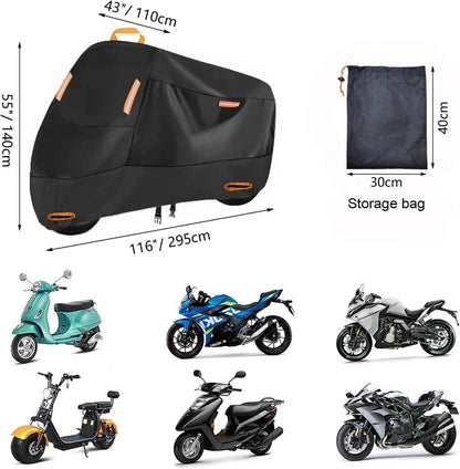 Motorrad Abdeckplane 300D Wasserdicht Oxford XXXXL 290x95x140cm
