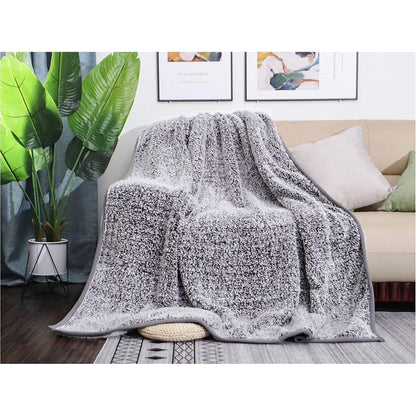 Sherpa Kuscheldecke Flauschig Sofadecke Weich Grau 130x150cm