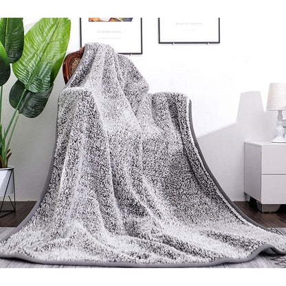 Sherpa Kuscheldecke Flauschig Sofadecke Weich Grau 130x150cm