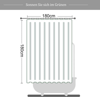 Badvorhang 180x180 grün Bananenblatt Anti-Schimmel Wasserabweisend 12 Haken