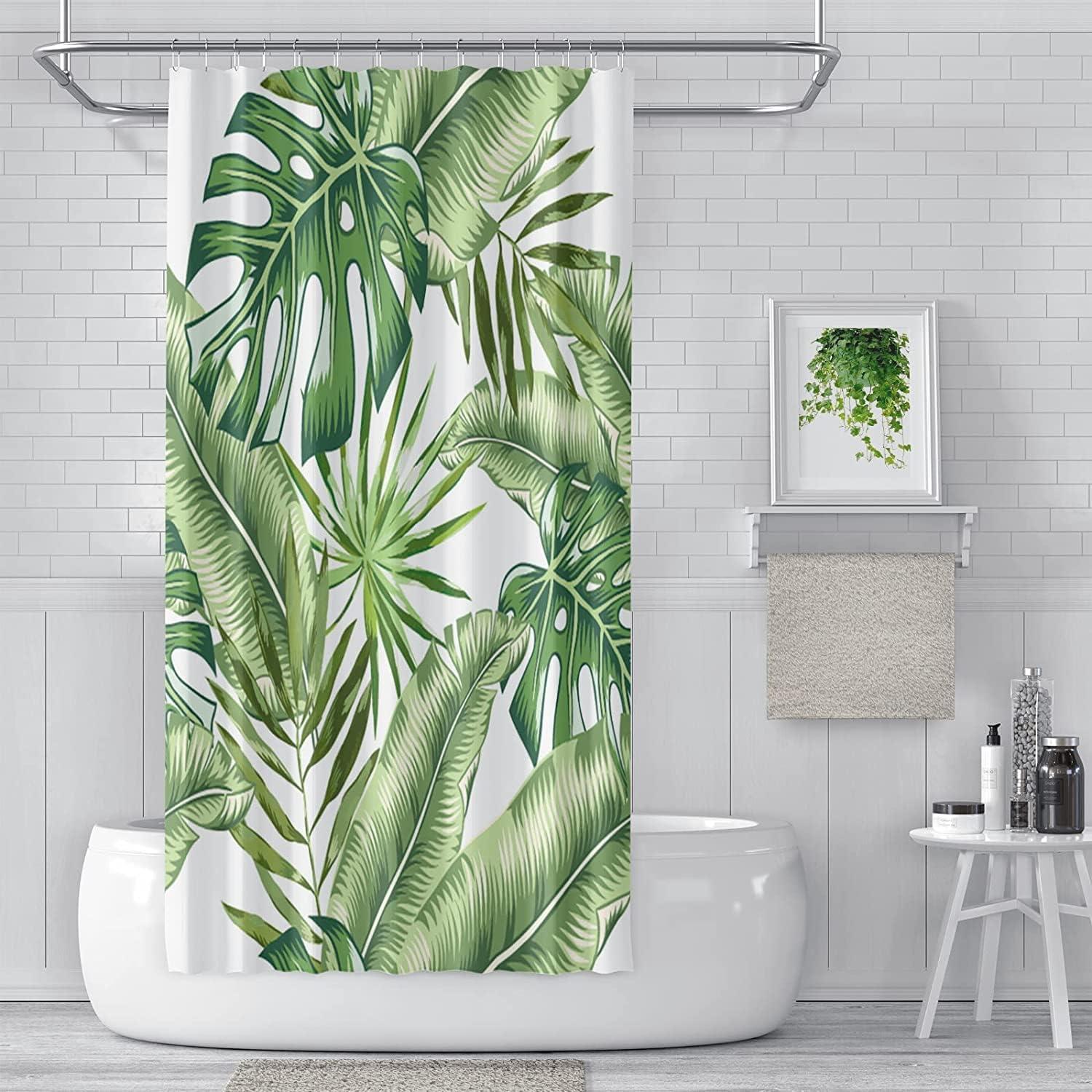 Duschvorhang 180x180 grün Bananenblatt Anti-Schimmel wasserdicht