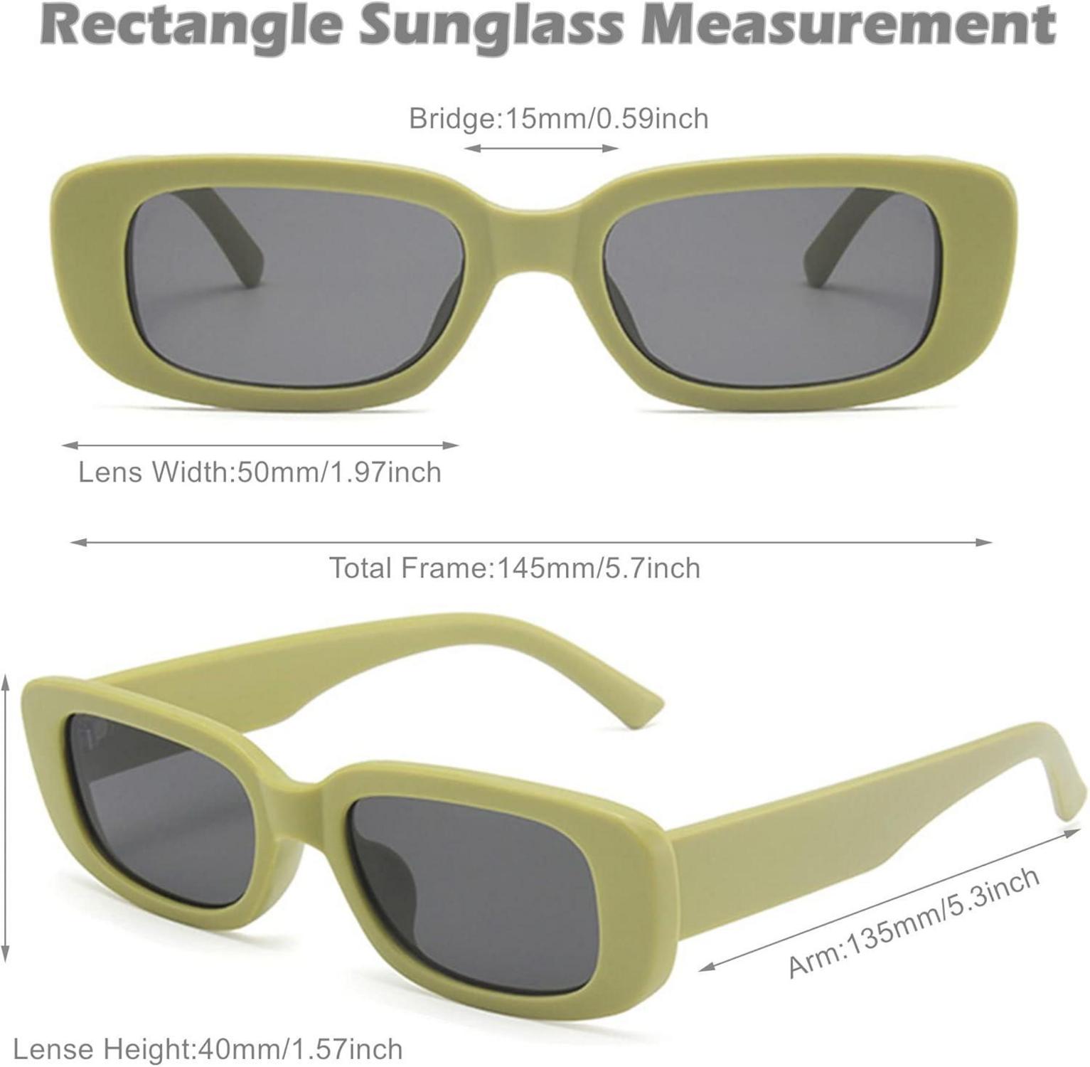 Vintage Sonnenbrille Set 4 Stück Rechteckige Damen Trendy 90er