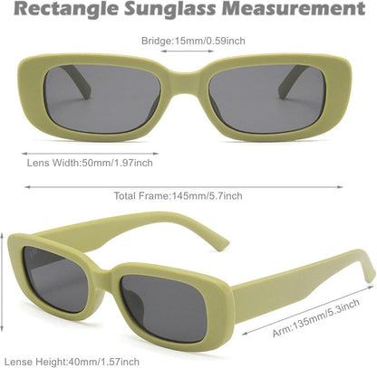 Vintage Sonnenbrille Set 4 Stück Rechteckige Damen Trendy 90er