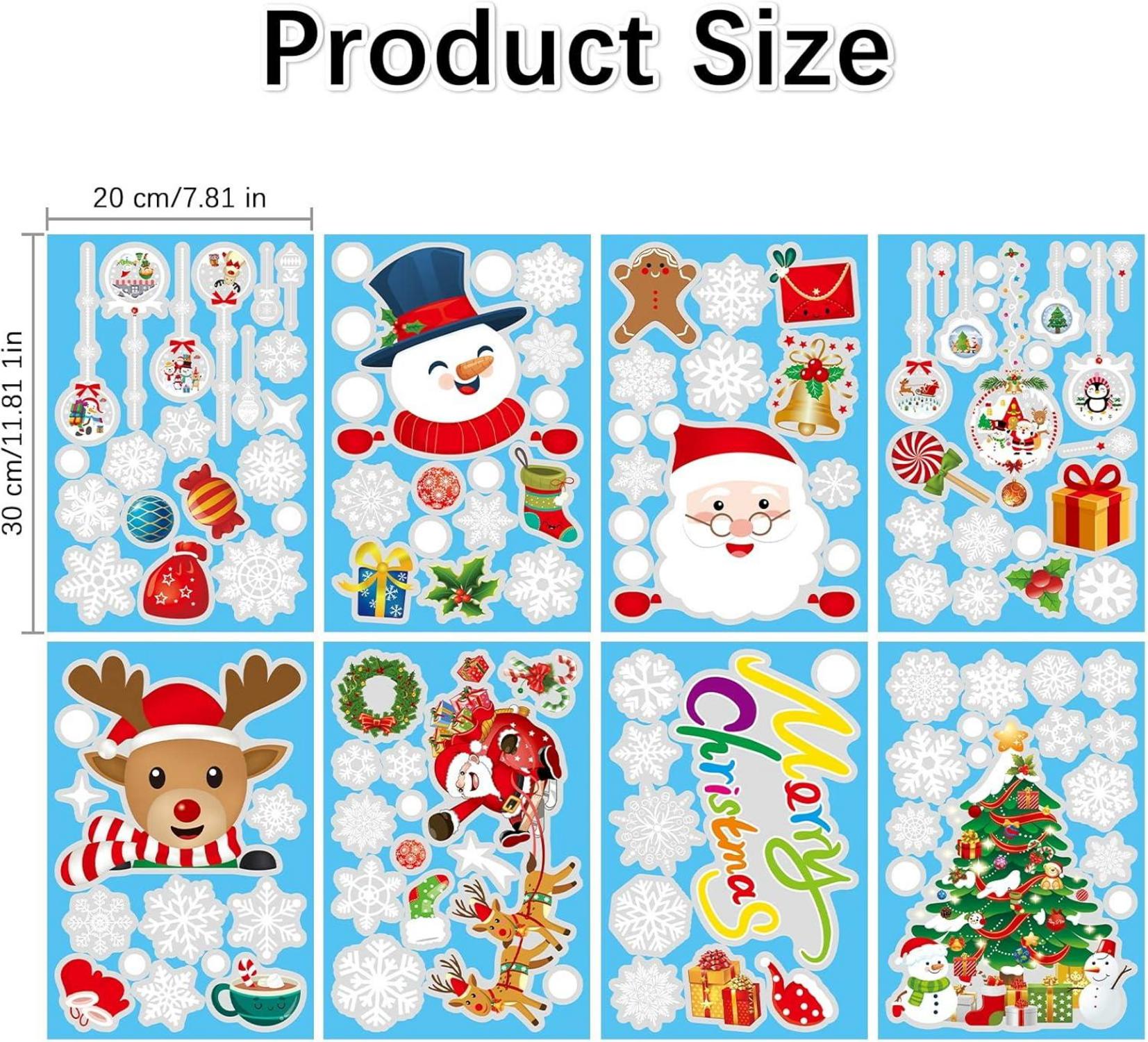 Fensterbilder Weihnachten 8 Blätter Schneeflocken