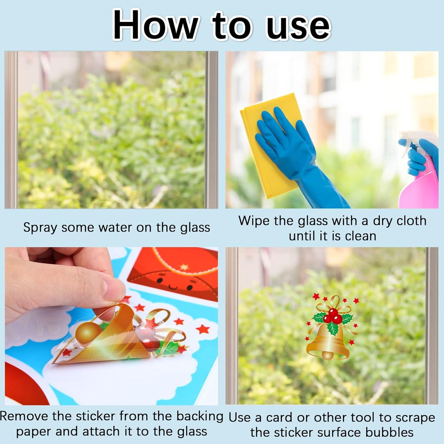 Fensterbilder Weihnachten Schneeflocken Fenstersticker 8 Blätter selbstklebend