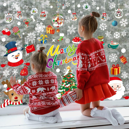 Fensterbilder Weihnachten Schneeflocken Aufkleber 8 Blätter Set