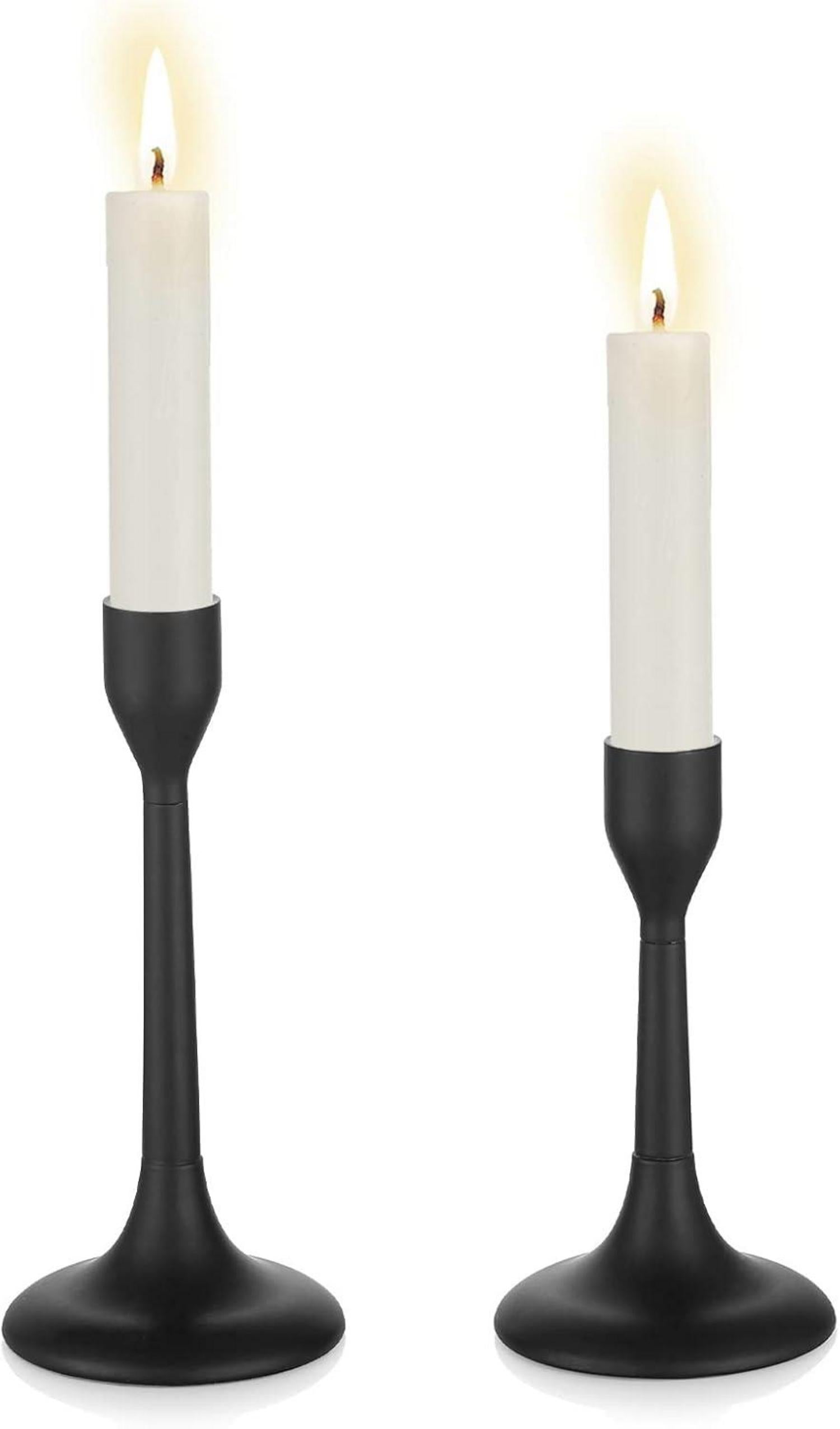 2er Set Moderne Schwarze Metall Kerzenständer für Kerzenhalter