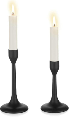 2er Set Moderne Schwarze Metall Kerzenständer für Kerzenhalter
