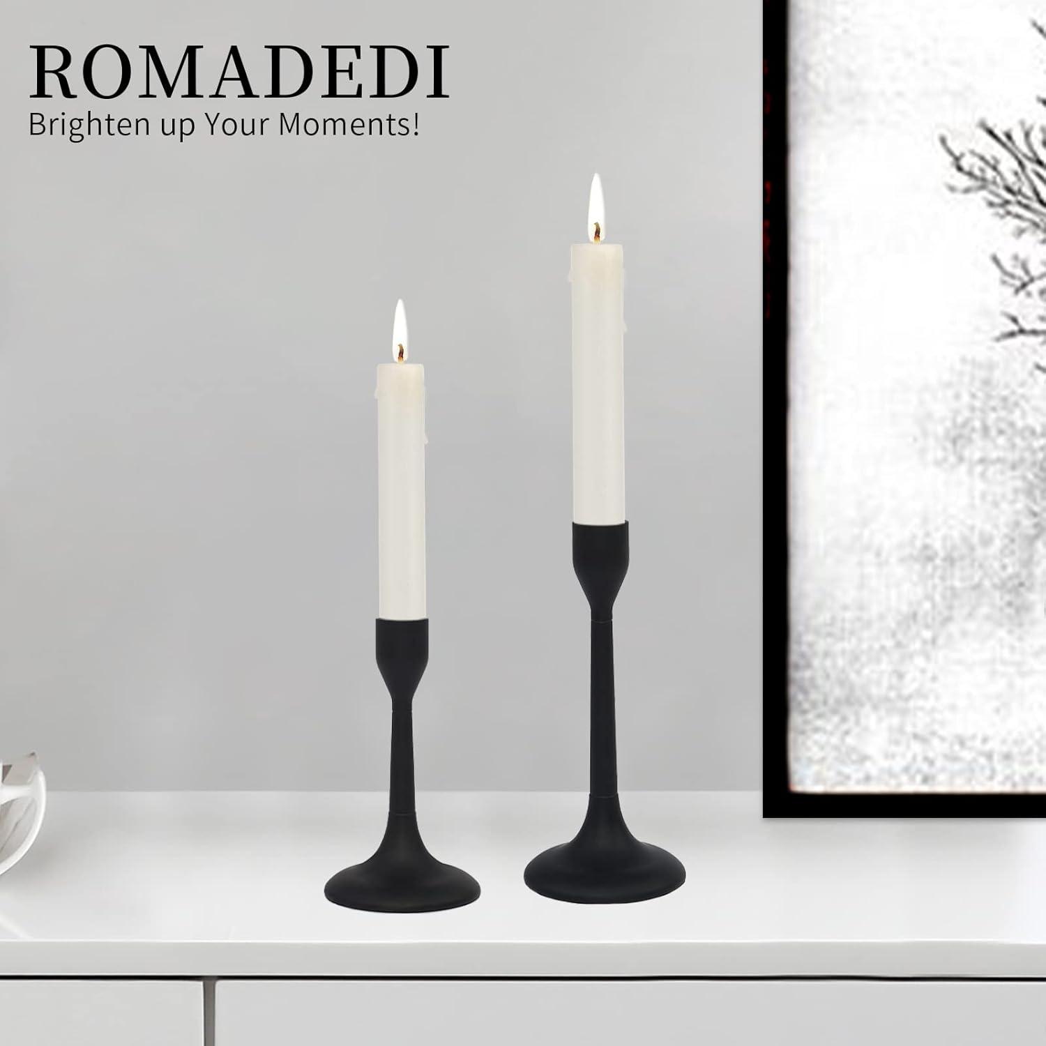 2er Set Moderne Schwarze Metall Kerzenständer für Kerzenhalter