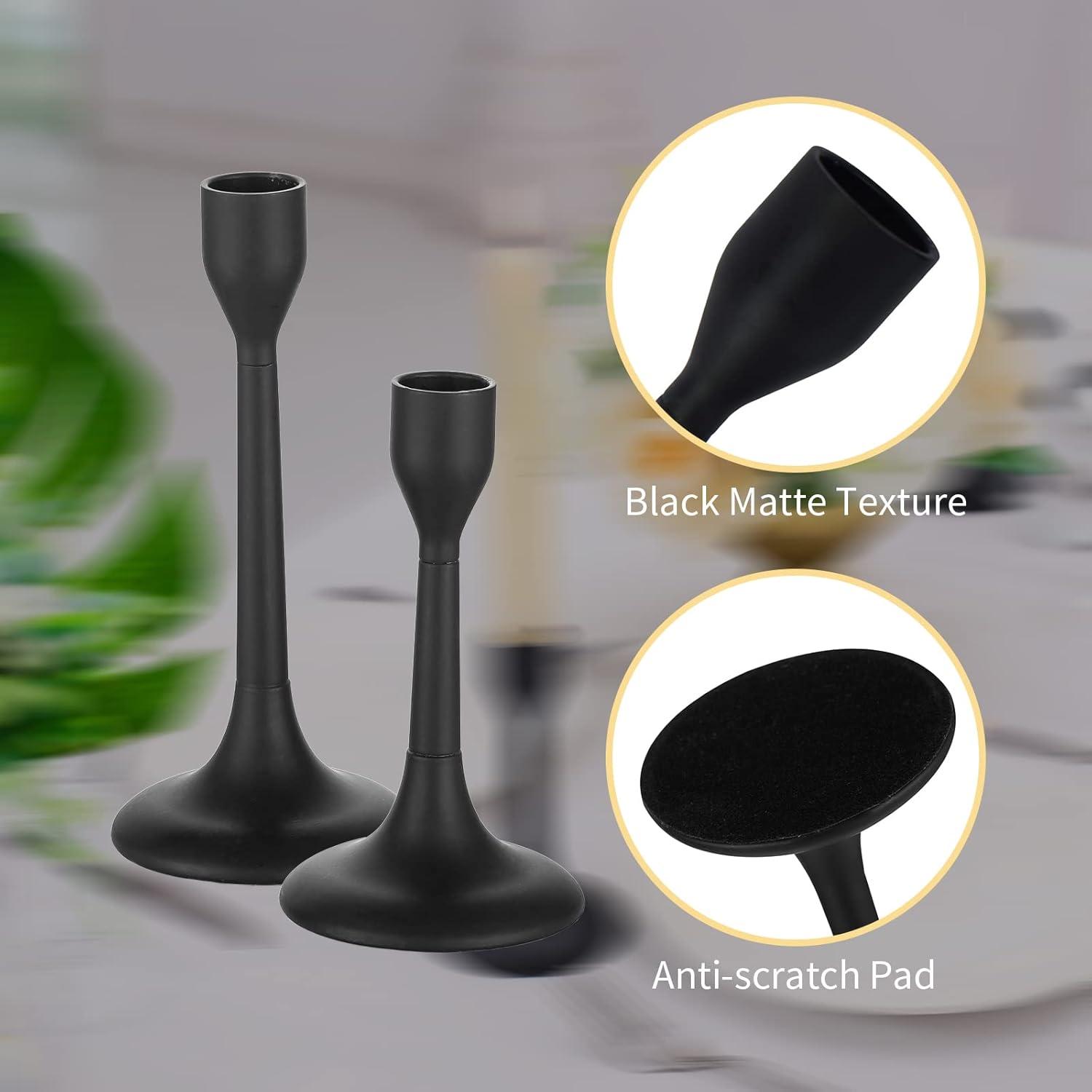 Romadedi Schwarz Metall Kerzenständer Set - Moderne Deko für Halloween Weihnachten
