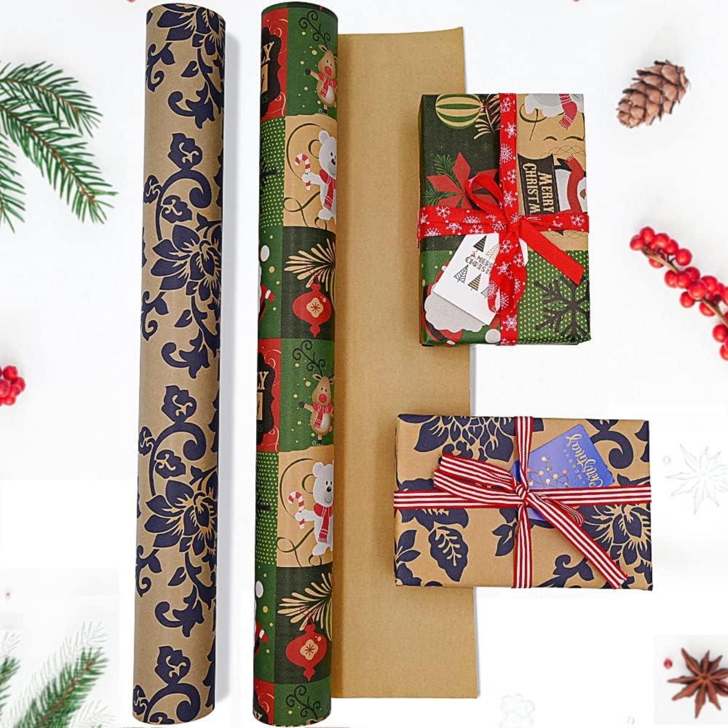 3x DOJoykey Weihnachtsgeschenkpapier 43cm x 15M Multicolor2 recycelbar